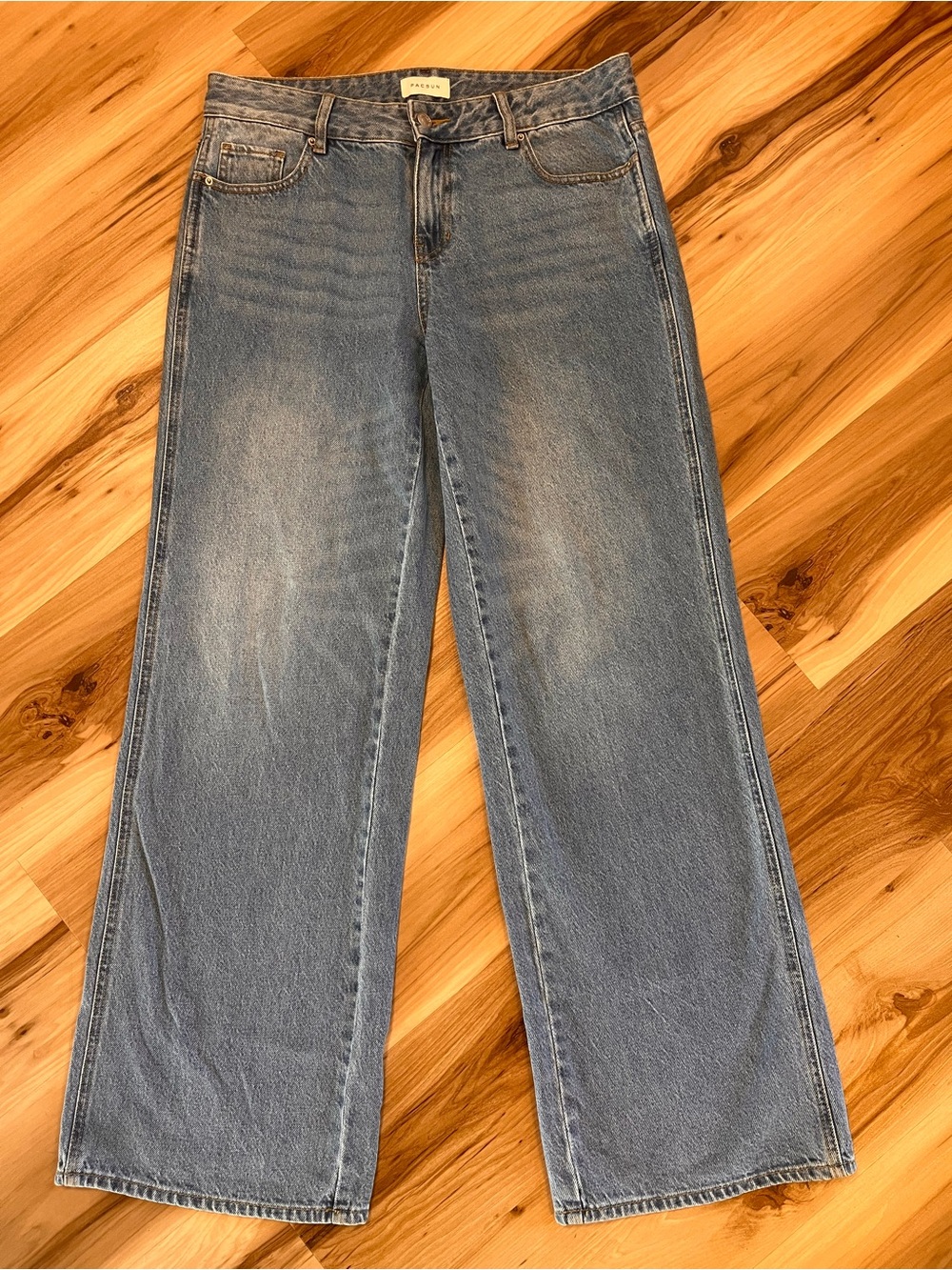 PacSun Low Rise Baggy Jeans Light Wash Denim Wide Leg Grunge Skater Womens 28